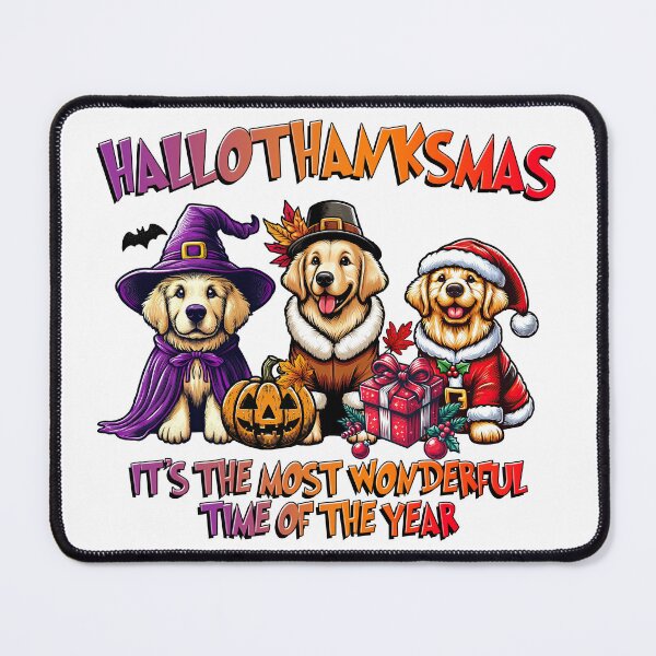 Item preview, Golden retriever Halloween Thanksgiving Christmas designed and sold by doodIllustrate.