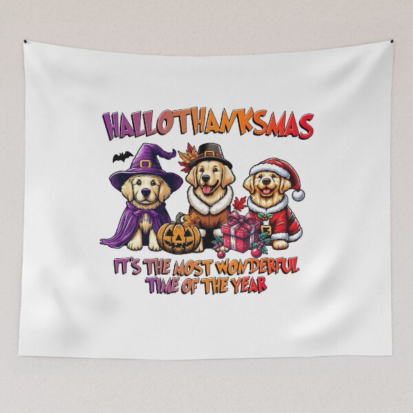 Item preview, Golden retriever Halloween Thanksgiving Christmas  designed and sold by doodIllustrate.