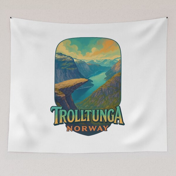 Item preview, Sunlit Trolltunga Cliff Overlooking Norwegian Fjords designed and sold by Aryabek.