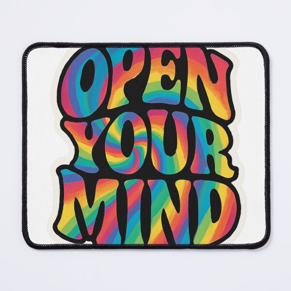Item preview, Open Your Mind – Psychedelic Rainbow Typography designed and sold by Harprints.Studio.