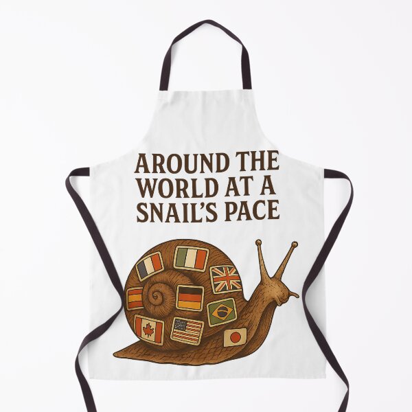 Item preview, Around the World at a Snail’s Pace – Funny Travel Snail with Flags Illustration designed and sold by Wild-way Art.