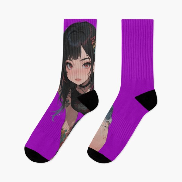 Item preview, Colorful Tattooed Punk Anime Girl – Neon Ink & Street Style Art designed and sold by Ping0686.