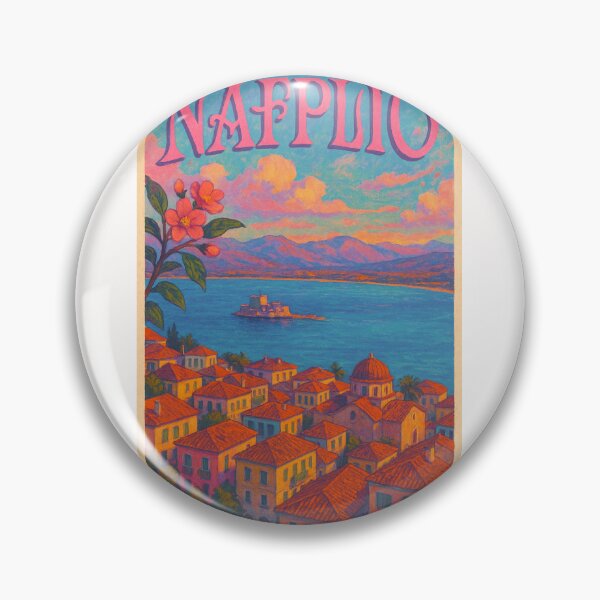Item preview, Colorful Rooftops of Nafplio, Greece at Sunset designed and sold by Places On Earth.