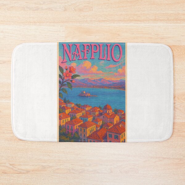 Item preview, Colorful Rooftops of Nafplio, Greece at Sunset designed and sold by Places On Earth.