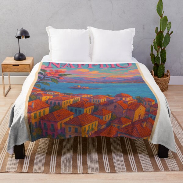 Item preview, Colorful Rooftops of Nafplio, Greece at Sunset designed and sold by Places On Earth.