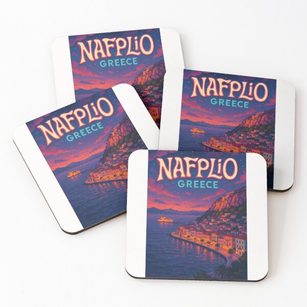 Item preview, Evening Glow Along the Nafplio Waterfront, Greece designed and sold by Places On Earth.