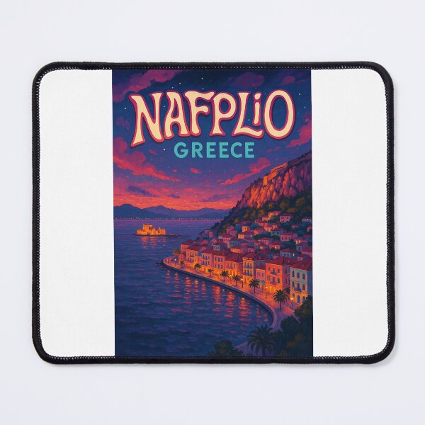 Item preview, Evening Glow Along the Nafplio Waterfront, Greece designed and sold by Places On Earth.