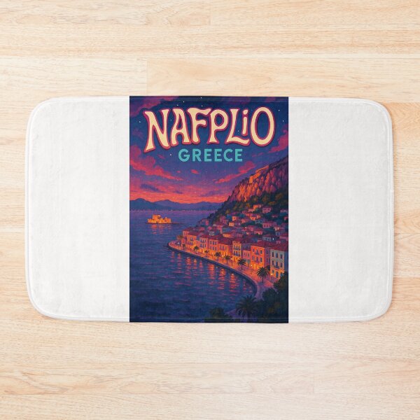 Item preview, Evening Glow Along the Nafplio Waterfront, Greece designed and sold by Places On Earth.