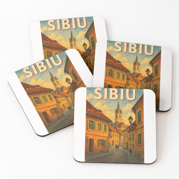 Item preview, Evening Glow in Old Town Sibiu, Romania designed and sold by Places On Earth.