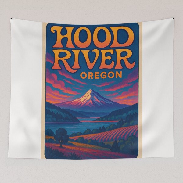 Item preview, Vineyards and Mount Hood Overlooking Hood River Valley designed and sold by Places On Earth.
