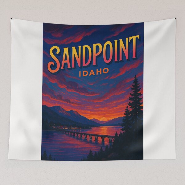 Item preview, Sunset Over Sandpoint and Lake Pend Oreille, Idaho designed and sold by Places On Earth.