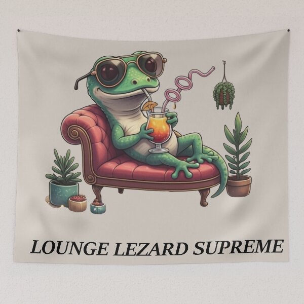 Item preview, funny lizard Lounge Lizard Supreme designed and sold by Uglyandcute.