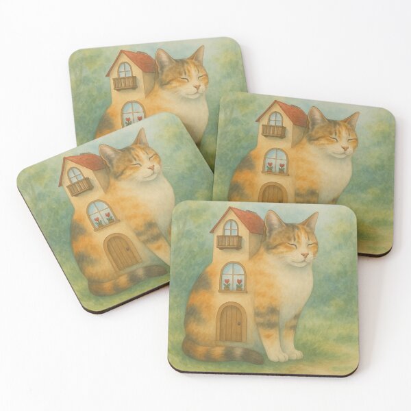 Item preview, Trini – Watercolor Calico Cat as a Cozy Home designed and sold by WhatLoveDoes.
