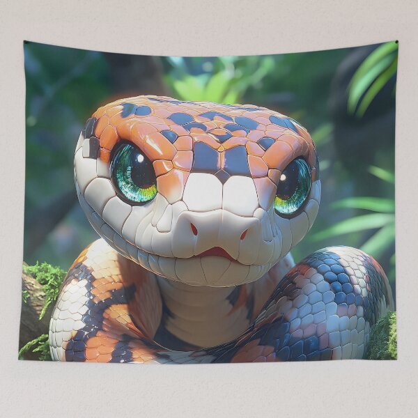 Item preview, Adorable Baby Snake Emerald Eyes Jungle Branch Serene Reptile Wonder designed and sold by ManuelOpito.