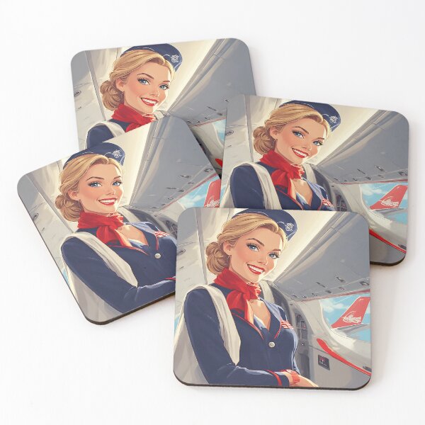 Item preview, A stunningly elegant Scandinavian Stewardess - Embodying the epitome of Nordic grace and professionalism. designed and sold by Turjk.