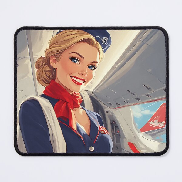Item preview, A stunningly elegant Scandinavian Stewardess - Embodying the epitome of Nordic grace and professionalism. designed and sold by Turjk.