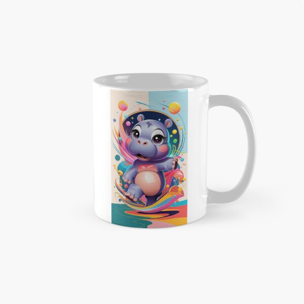 Item preview, Bright Abstract Hippo Composition designed and sold by NeatThingLover.