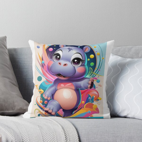Item preview, Bright Abstract Hippo Composition designed and sold by NeatThingLover.