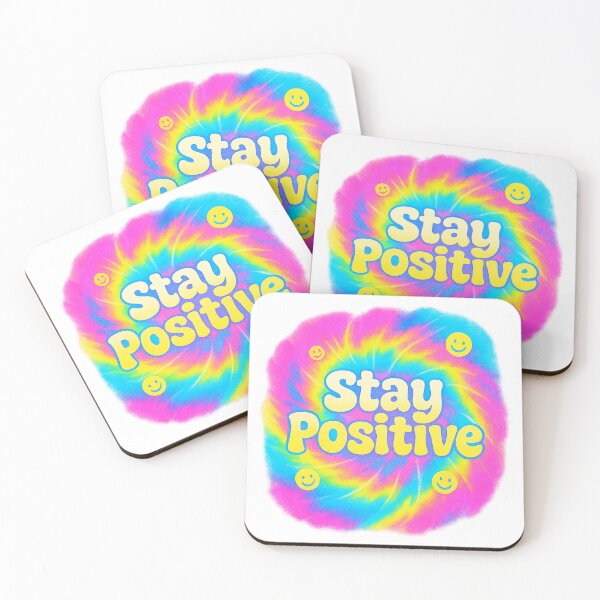 Item preview, Stay Positive Neon Tie-Dye Spiral – Bubble Type designed and sold by FTS-Studio.
