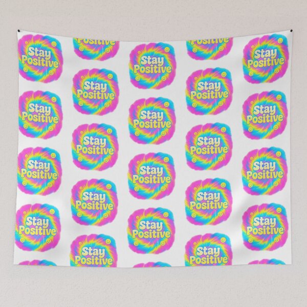 Item preview, Stay Positive Neon Tie-Dye Spiral – Bubble Type designed and sold by FTS-Studio.