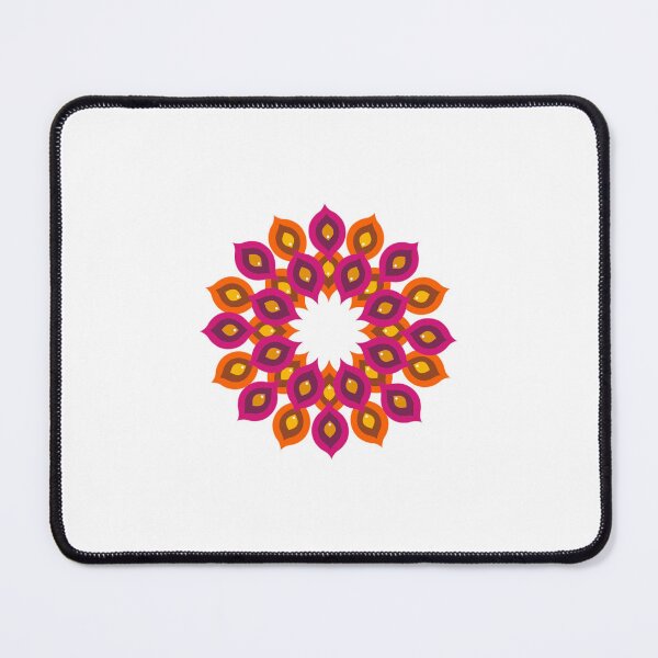 Artikelvorschau, Farbenfrohes Mandala-Design – Lebendiges Boho-Blumenmuster in Magenta und Orange entworfen und verkauft von PriorArtHouse.
