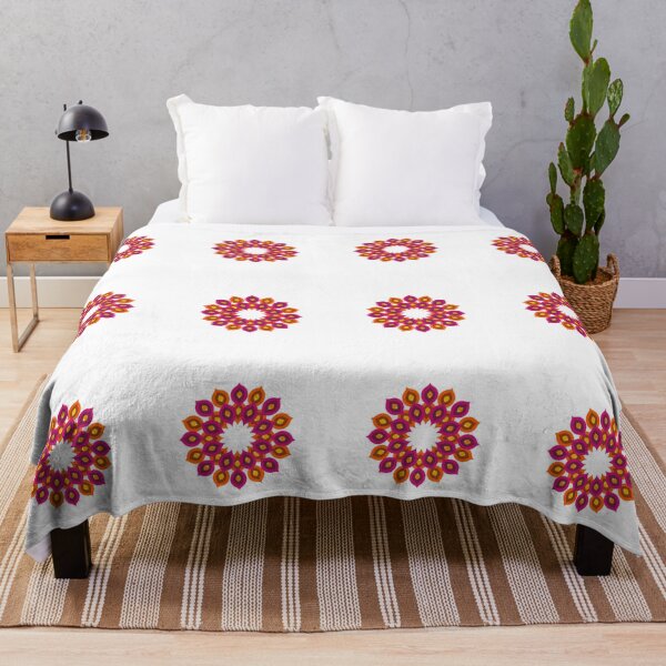 Artikelvorschau, Farbenfrohes Mandala-Design – Lebendiges Boho-Blumenmuster in Magenta und Orange entworfen und verkauft von PriorArtHouse.
