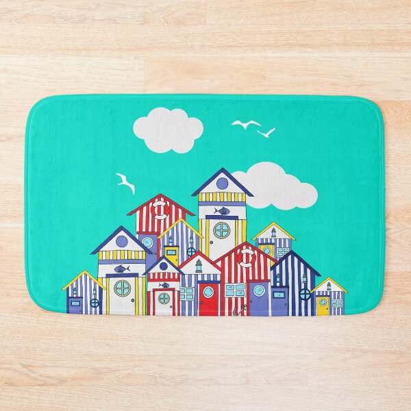 Item preview, Coastal Beach Huts Scene designed and sold by HotHibiscus.