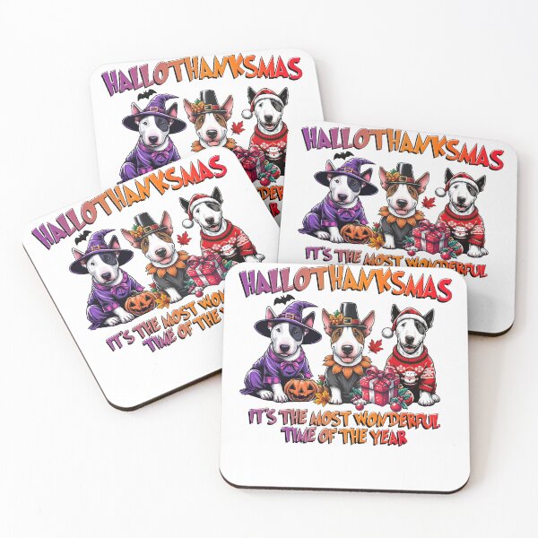 Item preview, Bull Terrier Halloween Thanksgiving Christmas  designed and sold by doodIllustrate.