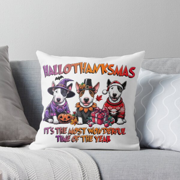Item preview, Bull Terrier Halloween Thanksgiving Christmas  designed and sold by doodIllustrate.