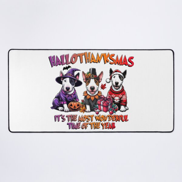 Item preview, Bull Terrier Halloween Thanksgiving Christmas designed and sold by doodIllustrate.
