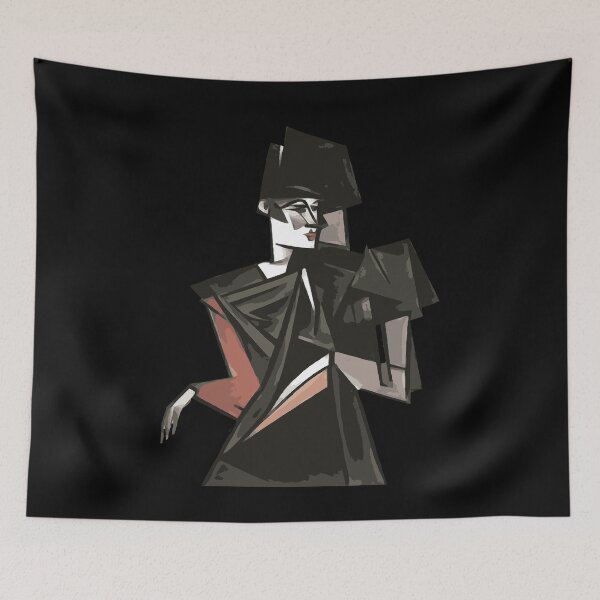 Item preview, Goth Girl Dancing Geometric Abstract Art Cut Out designed and sold by taiche.