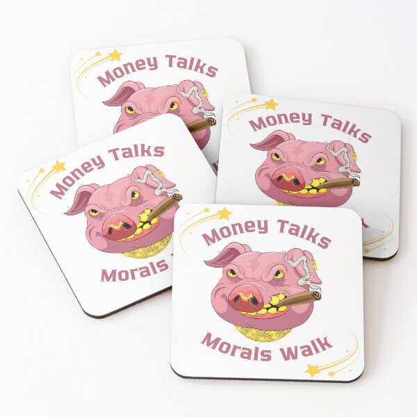 Item preview, Money Talks Morals Walk – Funny Pig Cartoon designed and sold by mayadesignshop.