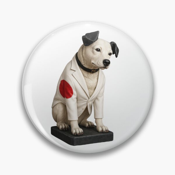 Item preview, Japan Flag Blazer Nipper – RCA Victor Dog in Japanese Style Suit | Retro Terrier Music Icon Art designed and sold by Item Geeks.
