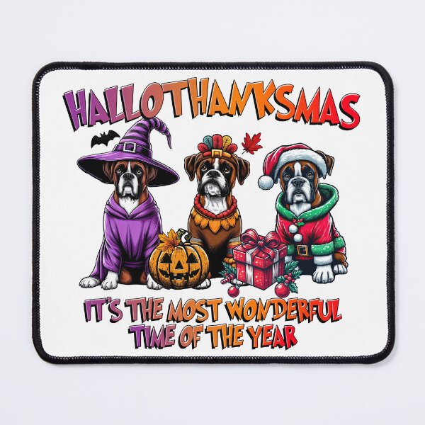 Item preview, Boxer Dog Halloween Thanksgiving Christmas designed and sold by doodIllustrate.