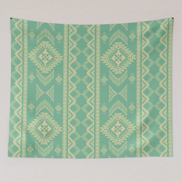 Item preview, Tribal Green Creamy Linear Motif Chevron Design designed and sold by Chercheryellow.