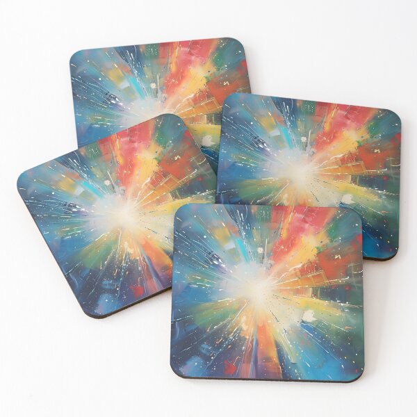 Item preview, Colorful Cosmic Explosion – Abstract Energy Burst Painting designed and sold by EcstaticRegards.