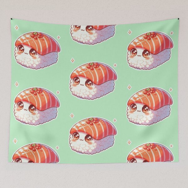 Item preview, Kawaii Sushi Manga Anime – Cute Chibi Japanese Food designed and sold by Sugar Wisdom .