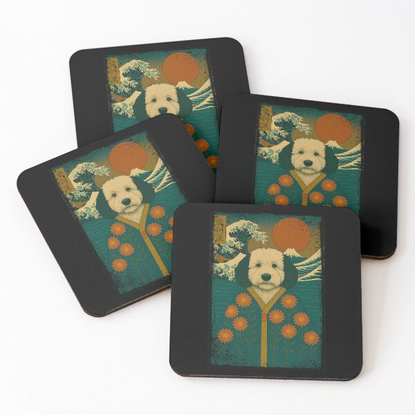 Item preview, Sheepadoodle Japanese Kanagawa Wave Kimono Dog Mom Dad Kids designed and sold by FurryHavenPH.