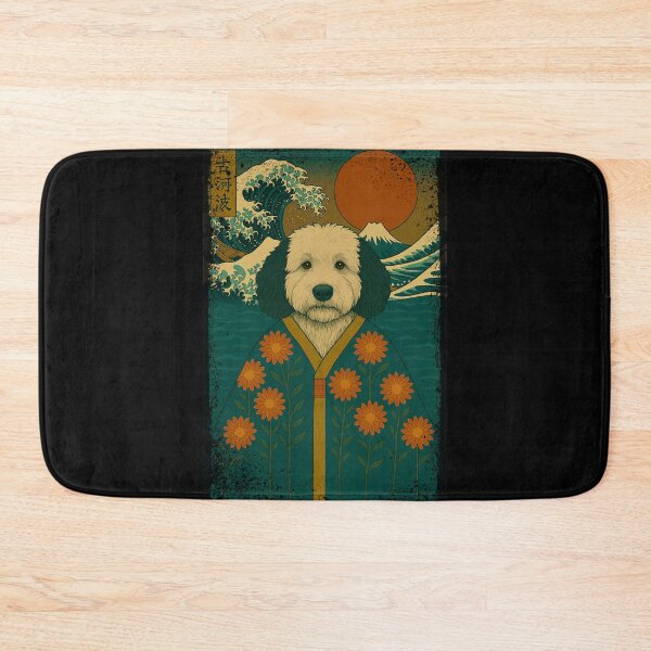 Item preview, Sheepadoodle Japanese Kanagawa Wave Kimono Dog Mom Dad Kids designed and sold by FurryHavenPH.