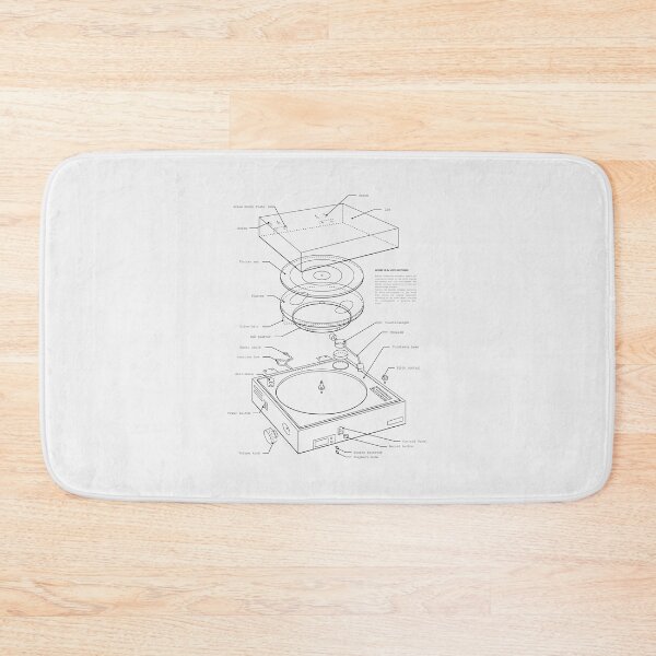Item preview, Retro Vinyl Player Technical Drawing – Music Lover Gift designed and sold by liloandart.