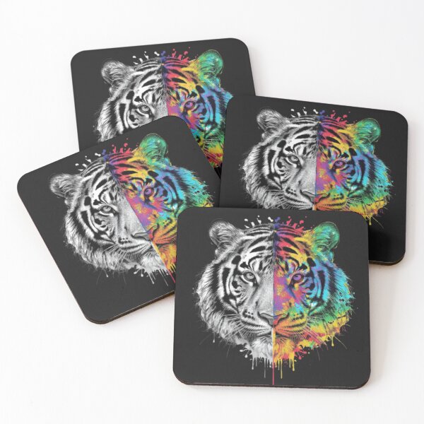 Item preview, Half black and white, half colorful – majestic tiger head designed and sold by Designs-By-LJ.