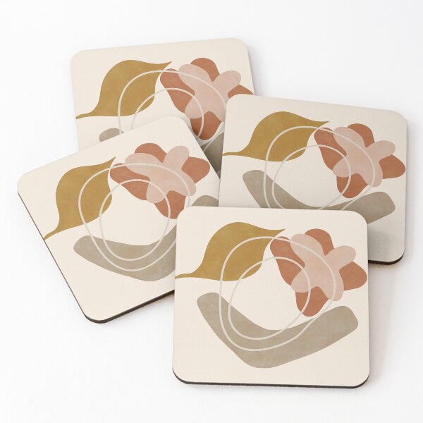 Item preview, Abstract Minimal Shapes in Warm Earthy Tones with Soft Lines designed and sold by NiceDigital.
