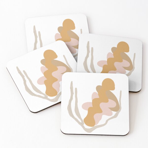 Item preview, Abstract Organic Shapes in Warm Earth Tones with Minimal Line Art designed and sold by NiceDigital.