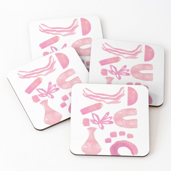 Item preview, Modern Pink Watercolor Shapes with Abstract Soft Forms designed and sold by NiceDigital.