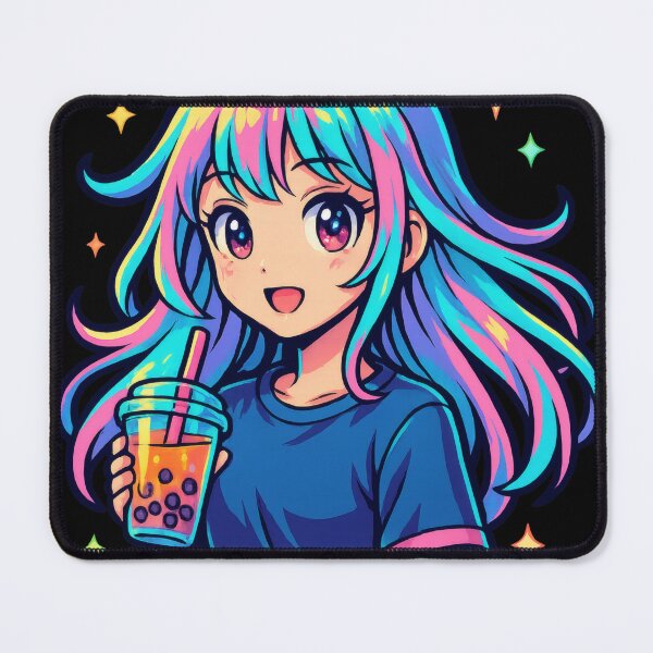 Item preview, Kawaii Neon Anime Girl バブルティー – Japanese Bubble Tea Waifu Art designed and sold by Pure Nonsense.