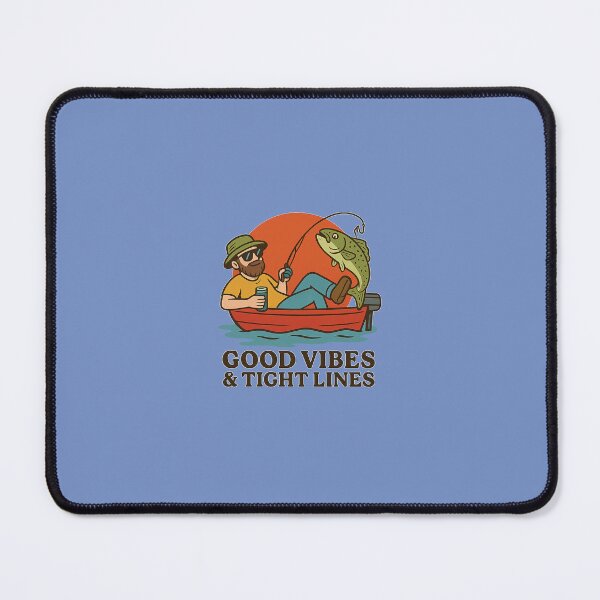 Item preview, Good Vibes & Tight Lines – Fun Cartoon Fishing Design PNG designed and sold by Aucia.