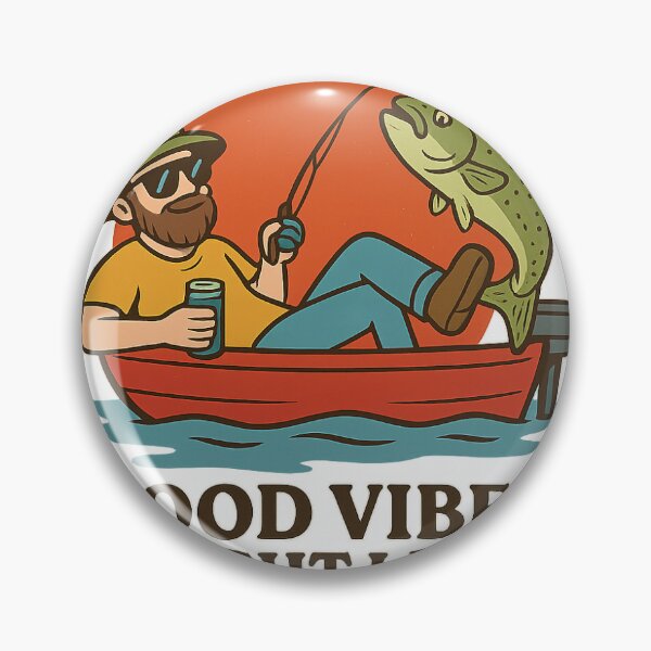 Item preview, Good Vibes & Tight Lines – Fun Cartoon Fishing Design PNG designed and sold by Aucia.