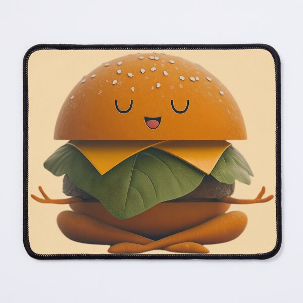 Item preview, Meditating Burger – Cute Kawaii Food Yoga designed and sold by SamartkitDesign.