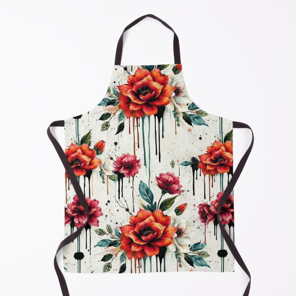 Item preview, Elegant Floral Paint Drip Seamless Pattern designed and sold by TheGaliyaStudio.