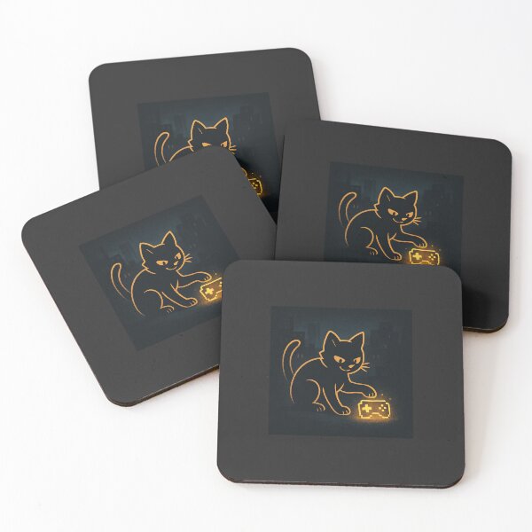 Item preview,  Stray Cat Gamer - Neon Nights designed and sold by alginus.